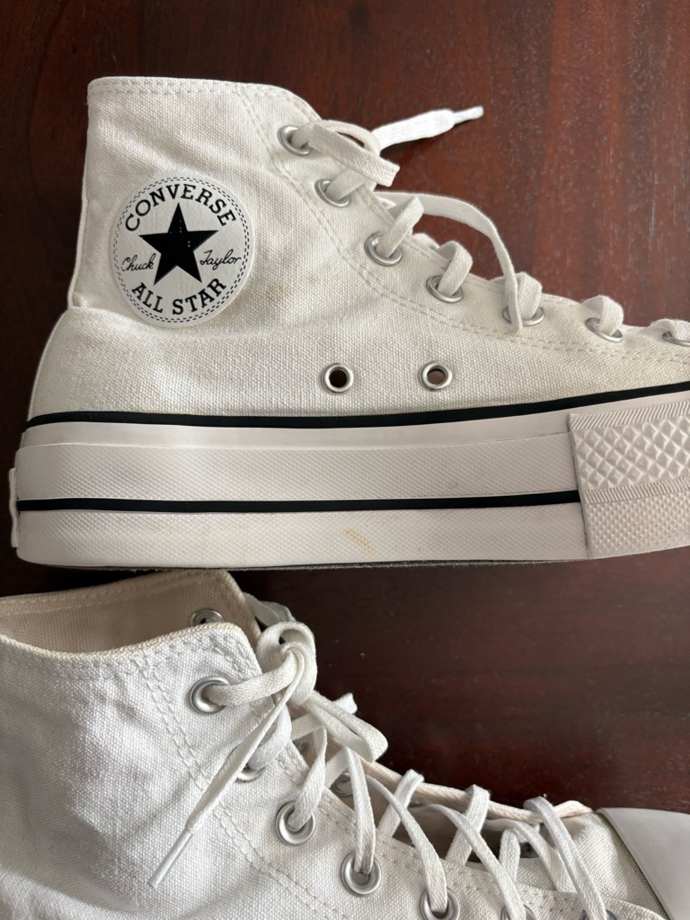 Converse White High-Top Platform Sneakers - Picture 3 of 11